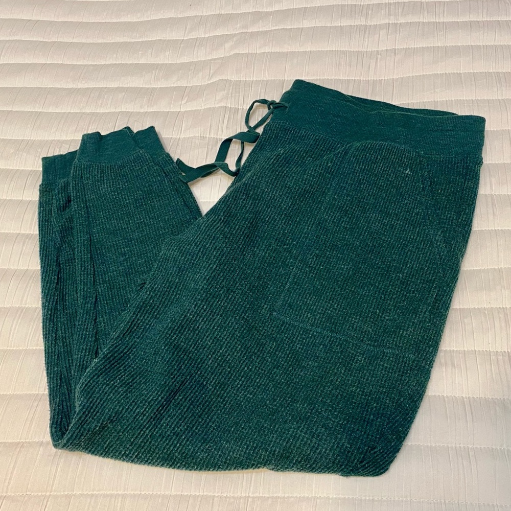 Green waffle knit joggers - XXL